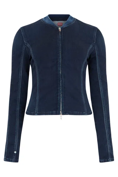 Diesel Denim Jacket With Front Zip For Women