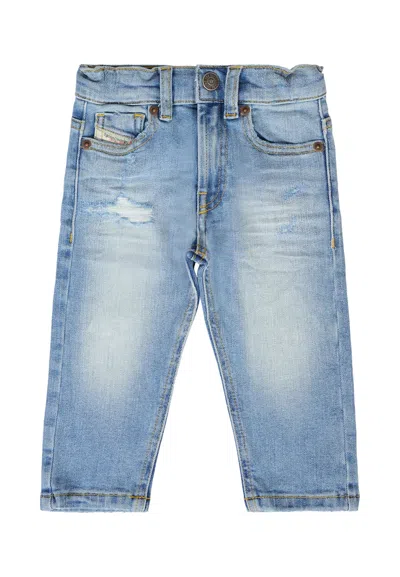 Diesel Denim Jeans For Baby Boy With Logo In Blue