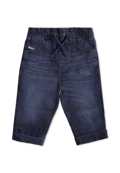 Diesel Denim Jeans For Baby Boy With Logo In Blue