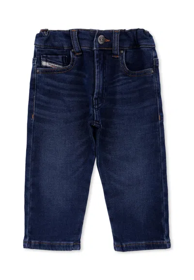 Diesel Denim Jeans For Baby Boy With Logo In Blue