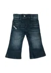 Diesel Denim Jeans For Baby Girl With Logo In Blue