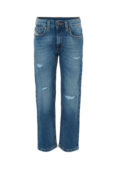 Diesel Kids' Denim Jeans For Boy With Logo In Blue