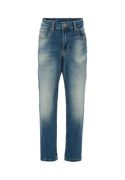 Diesel Kids' Denim Jeans For Boy With Logo In Blue
