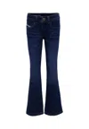 Diesel Denim Jeans For Girl With Logo In Blue