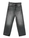 Diesel Straight Trousers With Faded Effect And Belt Loops In Gray