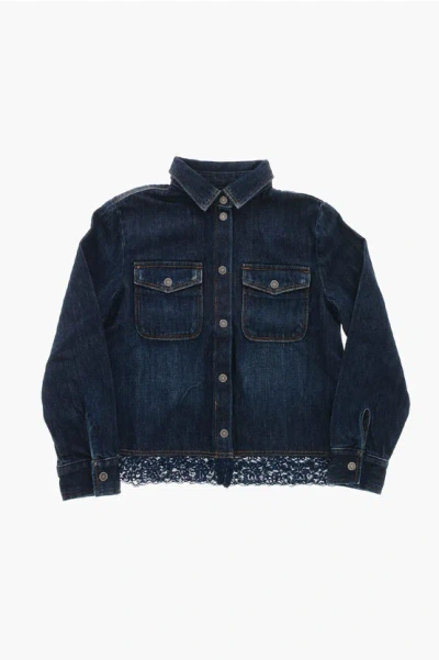 Diesel Denim Lacey Shirt With Lace Detail