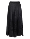 Diesel Full Skirt In Lasered Cotton-hemp Denim In Black