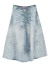 Diesel Denim Long Skirt In Blue