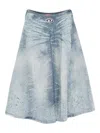Diesel Denim Long Skirt In Blue