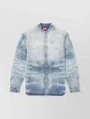 Diesel Denim Long Sleeve Shirt With Mandarin Collar In Blue