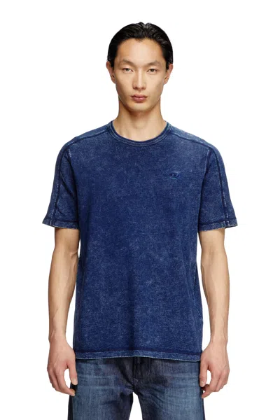 Diesel Denim-look Jersey T-shirt In Blue