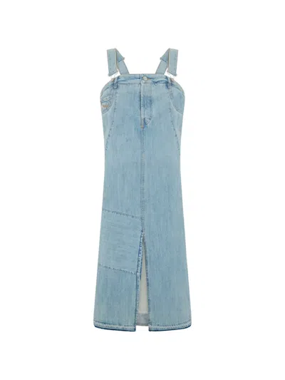 Diesel Denim Midi Dress In Blue
