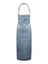 Diesel Hled Midi Dress Dneim Shine In Blue