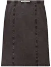 Diesel High Waist Midi Skirt With Contrast Stitching