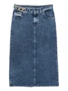 Diesel Midi Denim Skirt Five Pocket Design In Blue