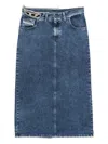 Diesel Midi Denim Skirt Five Pocket Design In Blue