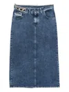 Diesel Midi Denim Skirt Five Pocket Design In Blue