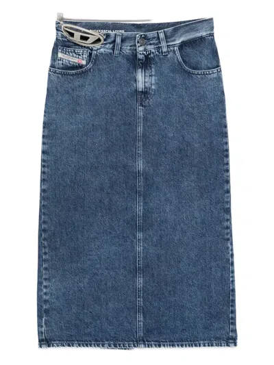 Diesel Denim Midi Skirt In Blue