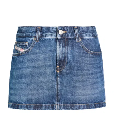 Diesel Denim Midi Skirt In Blue