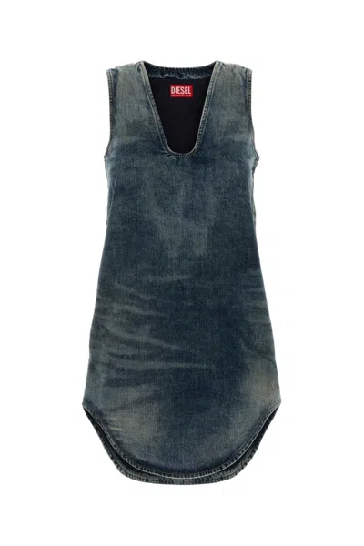 Diesel Denim Mini Dress In Blue