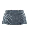 Diesel De-nora Denim Mini Skirt In Blue