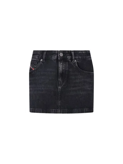 Diesel Denim Mini Skirt In Blue