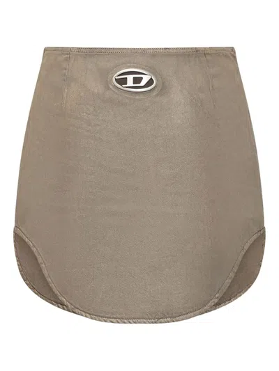 Diesel Denim Mini Skirt In Brown
