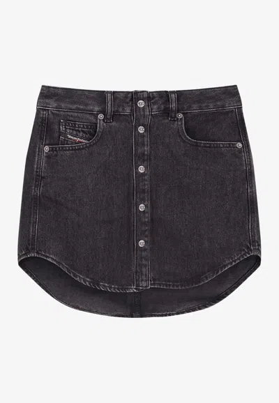 Diesel Denim Mini Skirt In Brown
