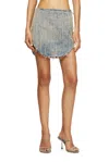 Diesel Denim Mini Skirt With Raw Edge Details In Blue