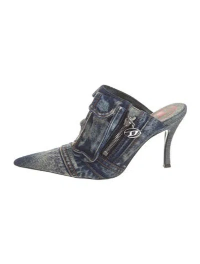 Pre-owned Diesel Denim Mules In Blue