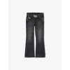 Diesel D-ebbey Logo-plaque Bootcut Jeans In Denim Nero