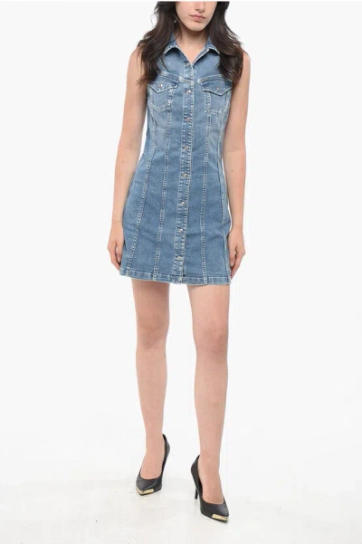 DIESEL DENIM NOEMI SLEEVELESS SHIRT DRESS