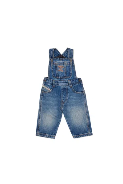 Diesel Denim Overalls With Logo In Blue