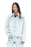 Diesel Denim Overshirt With Patch Effects In Blue