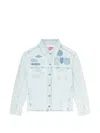 Diesel Denim Overshirt With Patch Effects In Blue