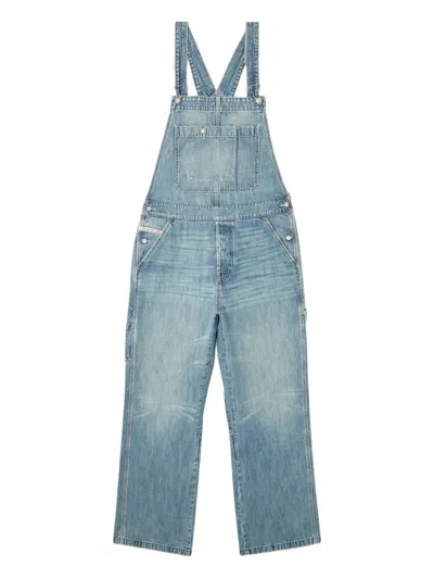 Diesel Denim Pocket Dungarees In Blue