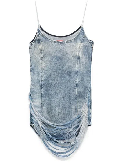 DIESEL DIESEL DENIM PRINT MINI DRESS