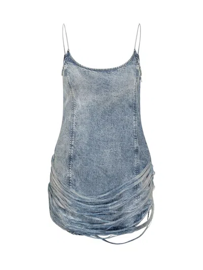 Diesel Women's Denim Print Mini Dress In 01