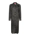 Diesel Denim-print Twill Shirtdress In Black