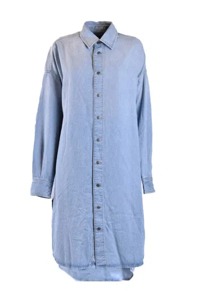 Diesel Denim Shirt Dress With Flattering Fit And Design In Navy