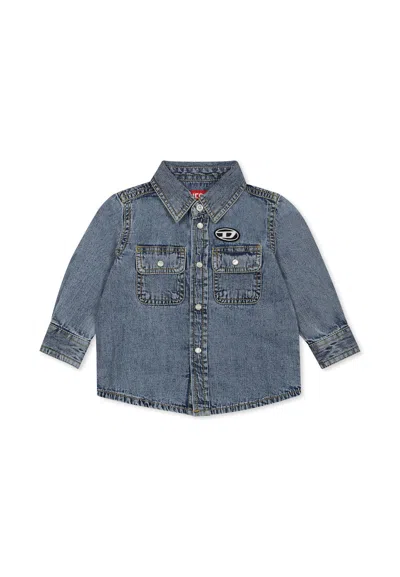 Diesel Denim Shirt For Baby Boy With Logo