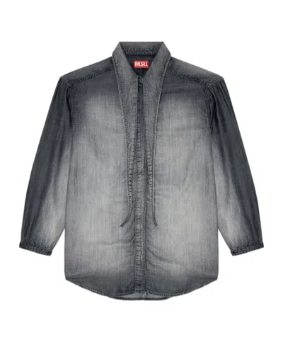Diesel Denim Shirt In Gray