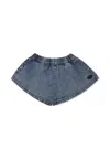 Diesel Denim Shorts For Baby Girl With Logo In Denim