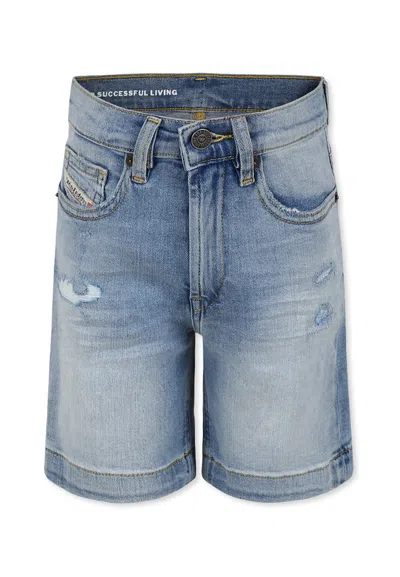 Diesel Kids' Denim Shorts For Boy With Logo