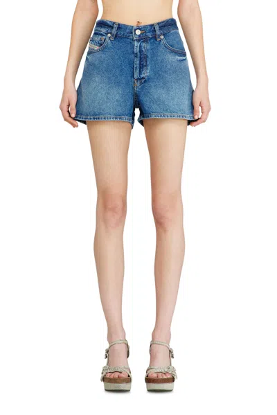 Diesel Denim Shorts In Worn-in Denim In Blue