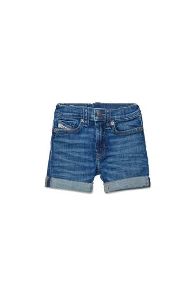Diesel Denim Shorts With Turn-ups In Blue