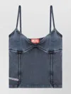 Diesel Denim Silhouette Top Spaghetti Straps In Blue