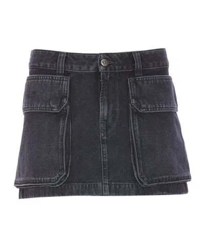 DIESEL DIESEL DE-TON CARGO POCKET MINI DENIM SKIRT