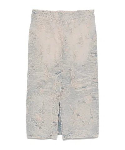 Diesel Denim Skirt In Gray