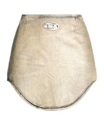 Diesel Denim Skirt In Neutral